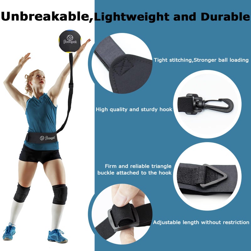 focopot Volleyball Training Equipment Aid Solo Volleyball Trainer to Practice Serve  Spike  Set and Pass Perfect Volleyball Trainer Gift for Beginners & Pro - Image 4